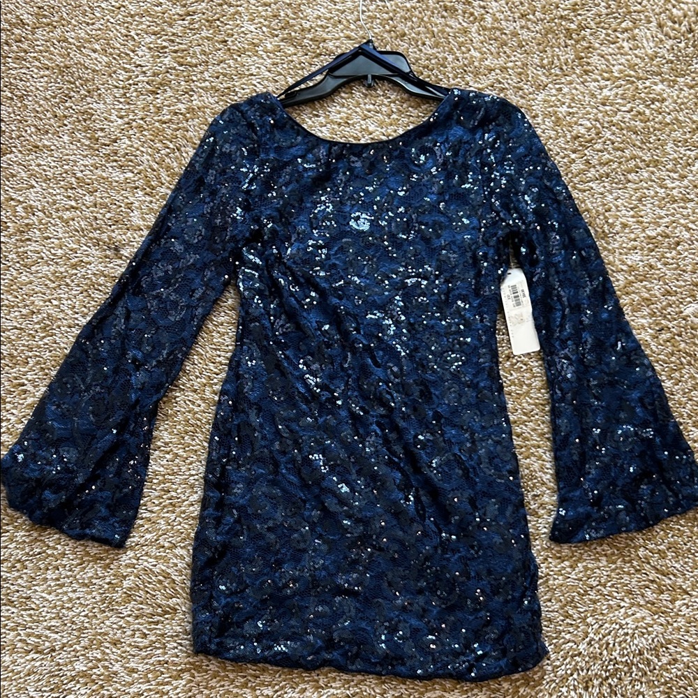 Love Reign Navy Sequin Dress